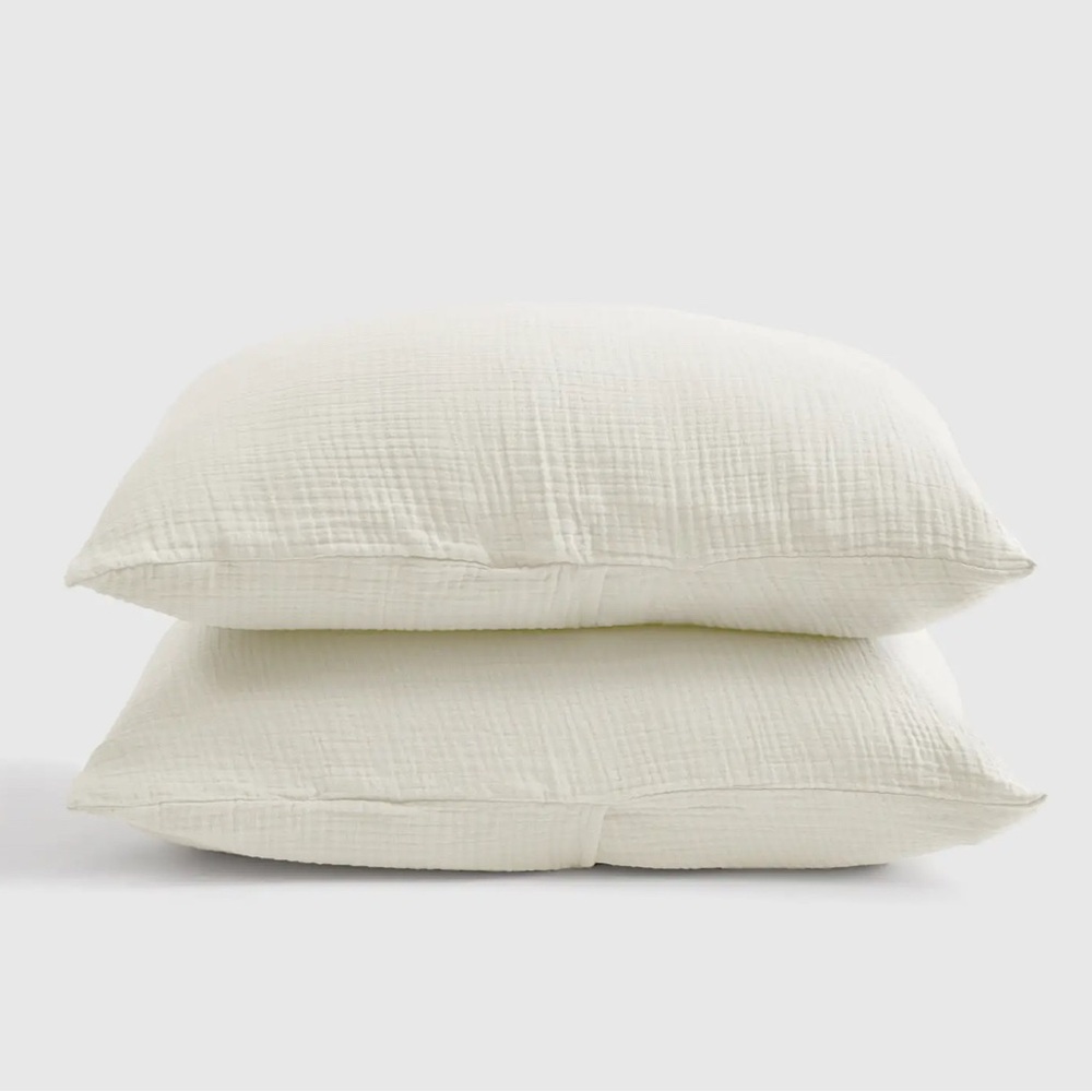 NWT Quince Organic Airy Gauze Queen Sham Set of 2 in Undyed